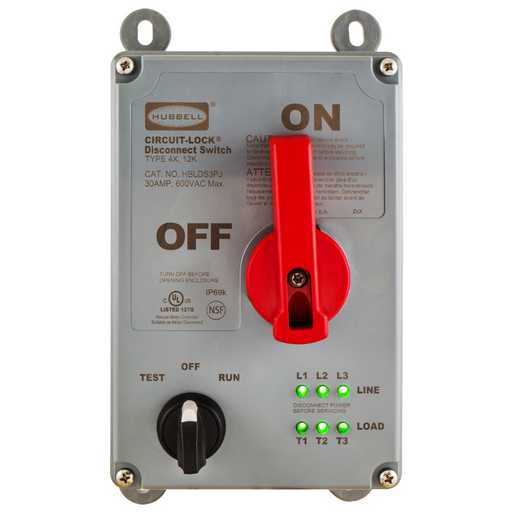 Disconnect Switches, 30A 600V AC, 3Pole, Unfused, Jog Control, NEMA 4X