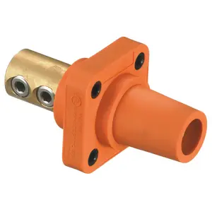 Image of HBLFRO Heavy Duty Products, Single Pole Devices, Industrial Grade, Female Receptacle, 300/400A 600V AC/DC, Single Conductor, Set Screw, Orange