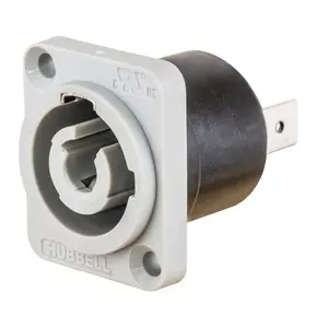 Image of HBLPMOGY Locking Devices, Twist-Lock®, Insul-Lock™ Connectors, 25 Amp, Power Out, Panel Mount, Gray