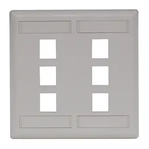 Image of IFP26OW Single-Gang Keystone Wallplate, 6-Port, Light Almond/Office White