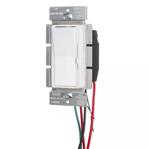 Image of LCD0108DW Lighting Controls Residential / Light Commercial Rocker Dimmer Switch, 0-10V LED - Single Pole, Three Way, 10A 120VAC, 5A 277VAC, White