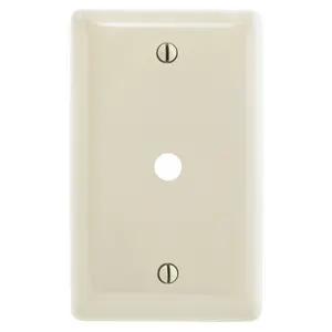 Image of NPJ11LA Wallplates, Nylon, Mid-Sized, 1- Gang, .406" Opening, Box Mounted, Light Almond