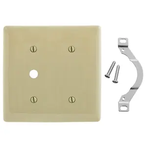 Image of NP1214I Wallplates, Nylon, 2-Gang, 1) Blank, 1) .406" Opening, Ivory