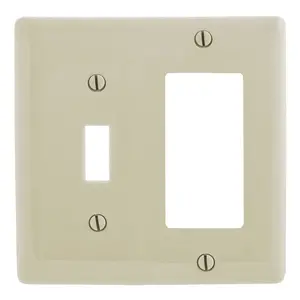 Image of NP126AL Wallplates and Box Covers, Wallplate, Nylon, 2-Gang, 1) Toggle 1) Decorator, Almond