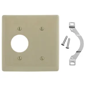 Image of NP147I Wallplates and Box Covers, Wallplate, Nylon, 2-Gang, 1) 1.40" Opening 1) Blank, Ivory