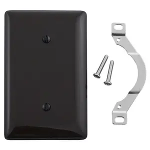 Image of NP14BK Wallplates and Box Covers, Wallplate, Nylon, 1-Gang, Blank, Strap Mount, Black