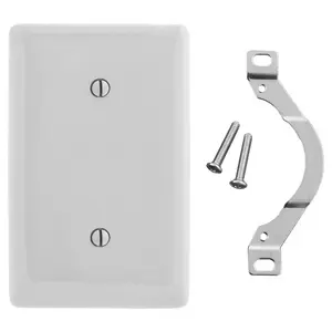 Image of NP14OW Wallplates and Box Covers, Wallplate, Nylon, 1-Gang, Blank, Strap Mount, Office White