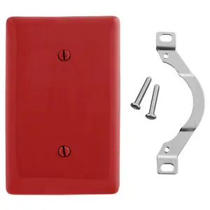 Image of NP14R Wallplates and Box Covers, Wallplate, Nylon, 1-Gang, Blank, Strap Mount, Red