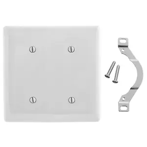 Image of NP24OW Wallplates, Nylon, 2-Gang, Strap Mounted Blank, Office White