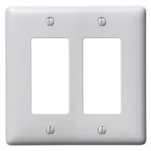 Image of NP262OW Wallplates and Box Covers, Wallplate, Nylon, 2-Gang, 2) Decorator, Office White