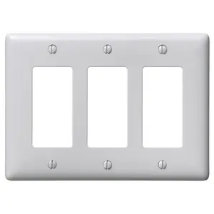 Image of NP263OW Wallplates, Nylon, 3-Gang, 3) Decorator, Office White