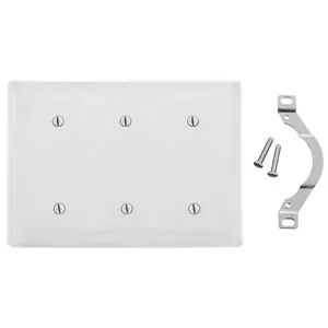 Image of NP34W Wallplates, Nylon, 3-Gang, Strap Mounted Blank, White