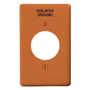 Image of NP720OIG Wallplates and Box Covers, Wallplate, Nylon, 1-Gang, 1) 1.60" Opening, Marked "Isolated Ground", Orange