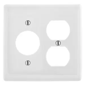 Image of NP78W Wallplates and Box Covers, Wallplate, Nylon, 2-Gang, 1) Duplex 1) 1.40" Opening, White