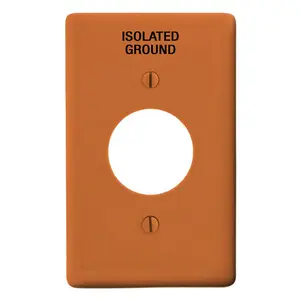 Image of NP7OIG Wallplates and Box Covers, Wallplate, Nylon, 1-Gang, 1) 1.40" Opening, Marled "Isolated Ground", Orange