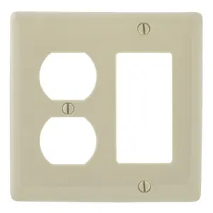 Image of NP826AL Wallplates and Box Covers, Wallplate, Nylon, 2-Gang, 1) Duplex 1) Decorator, Almond