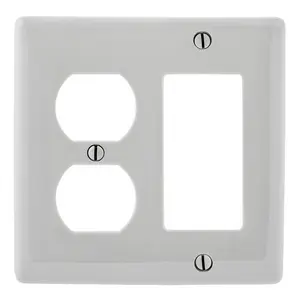 Image of NP826OW Wallplates, Nylon, 2-Gang, 1) Duplex, 1) Decorator, White