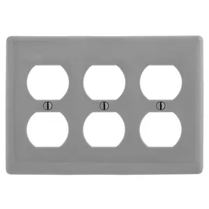 Image of NP83GY Wallplates and Box Covers, Wallplate, Nylon, 1-Gang, 1) Duplex, Gray