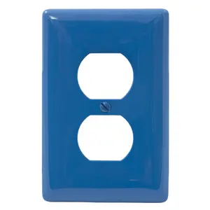 Image of NPJ8BL Wallplates, Nylon, Mid-Sized, 1-Gang, 1) Duplex, Blue