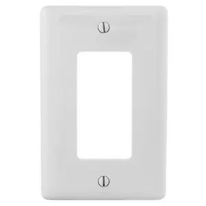 Image of NPJJ26W Wallplates and Box Covers, Wallplates, Nylon, 1-Gang, Jumbo, Decorator, White