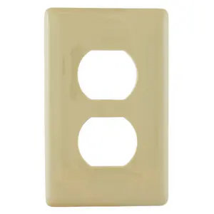 Image of NPS8I Wallplates and Box Covers, Wallplates, Thermoplastic, 1-Gang, 1) Duplex Opening, Ivory