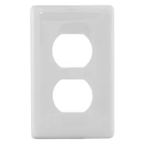 Image of NPS8W Wallplates and Box Covers, Wallplates, Thermoplastic, 1-Gang, 1) Duplex Opening, White