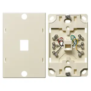 Image of NS725LA Wall Phone Plate, 6-Position 6- Conductor, Screw Terminals, Light Almond