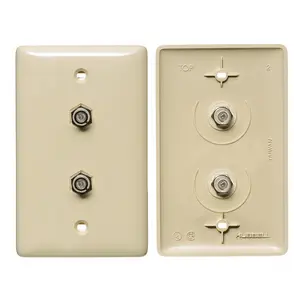 Image of NS752I Plates, 1-Gang, With 2) F Connectors, Electric Ivory