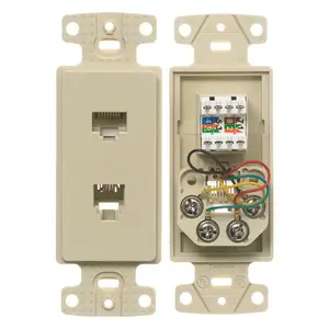 Image of NS784I Plates, 1-Gang Frame, With Cat5e Jack, 6-Position 4-Conductor, Screw Terminal, Electric Ivory