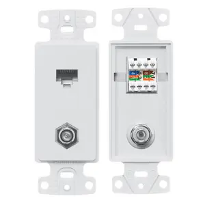 Image of NS785W Plates, 1-Gang Frame, With F Connector and Cat5e Jack, White