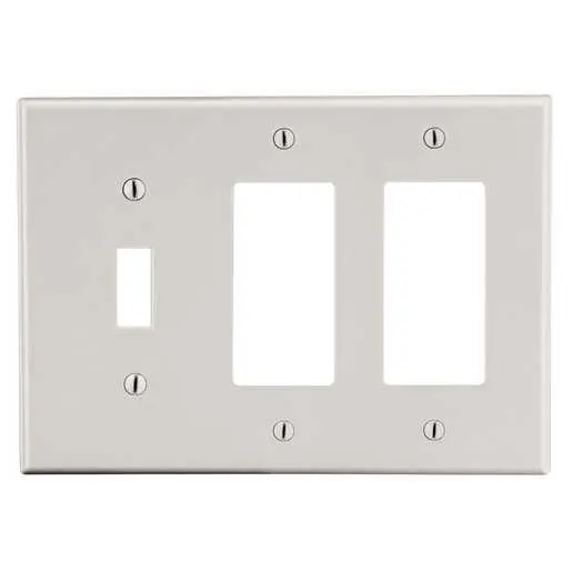 Image of P1262LA Wallplate, 3- Gang, 1) Toggle 2) Decorator, Light Almond