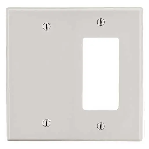 Image of P1326LA Wallplate, 2-Gang, 1) Decorator 1) Box Mount Blank, Light Almond