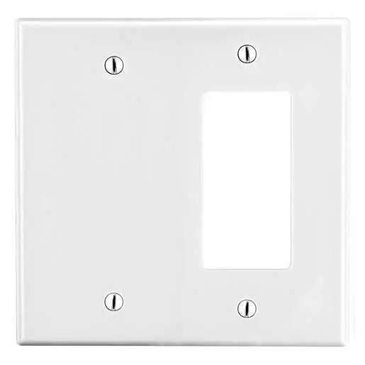 Image of P1326W Wallplate, 2-Gang, 1) Decorator 1) Box Mount Blank, White