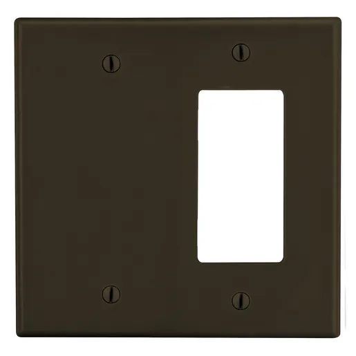 Image of P1326 Wallplate, 2-Gang, 1) Decorator 1) Box Mount Blank, Brown