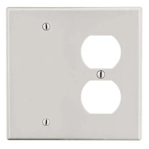 Image of P138LA Wallplate, 2-Gang, 1) Duplex 1) Box Mount Blank, Light Almond