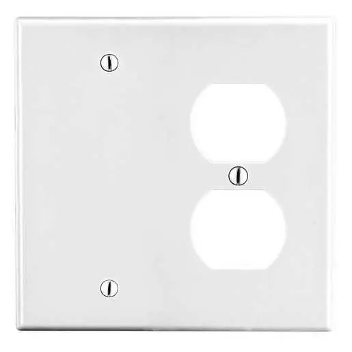 Image of P138W Wallplate, 2-Gang, 1) Duplex 1) Box Mount Blank, White