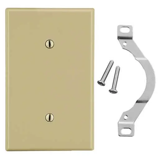 Image of P14I Wallplate, 1-Gang, Strap Mount Blank, Ivory