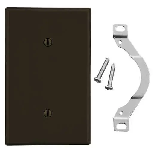 Image of P14 Wallplate, 1-Gang, Strap Mount Blank, Brown