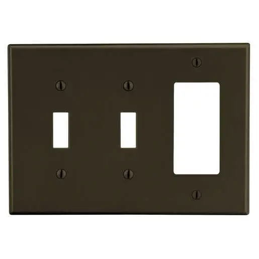 Image of P226 Wallplate, 3-Gang, 2) Toggle 1) Decorator, Brown