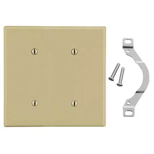 Image of P24I Wallplate, 2-Gang, 2 Strap Mount Blank, Ivory