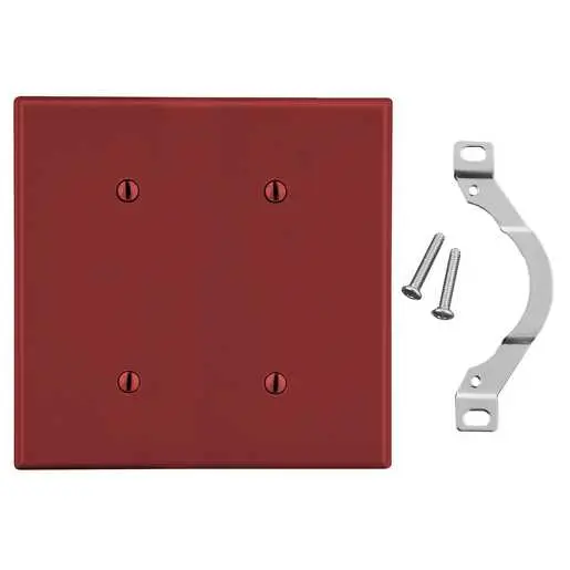 Image of P24R Wallplate, 2-Gang, 2 Strap Mount Blank, Red