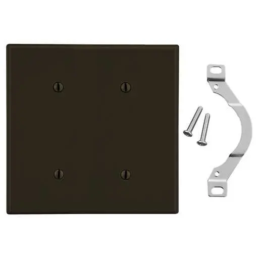 Image of P24 Wallplate, 2-Gang, 2 Strap Mount Blank, Brown