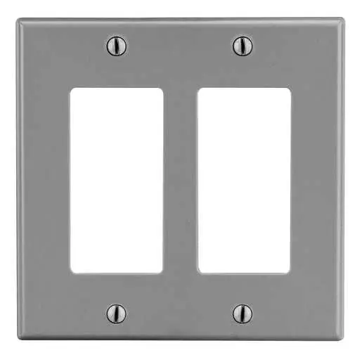 Image of P262GY Wallplate, 2-Gang, 2) Decorator, Gray