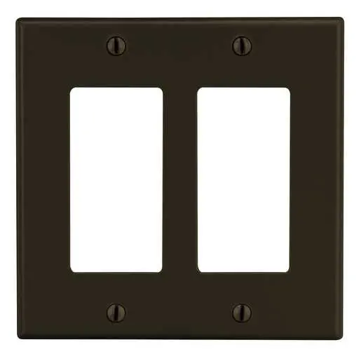 Image of P262 Wallplate, 2-Gang, 2) Decorator, Brown