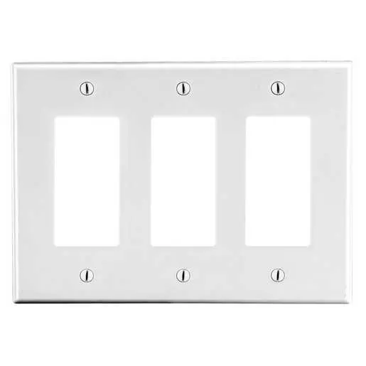 Image of P263W Wallplate, 3-Gang, 3) Decorator, White