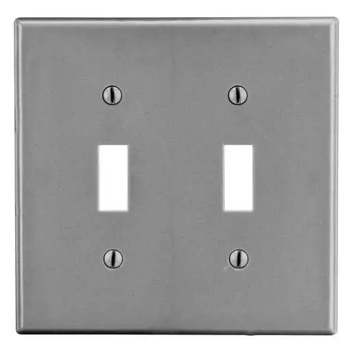 Image of PJ2GY Wallplate, Mid-Size 2-G, 2) Toggle, Gray