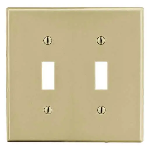 Image of P2I Wallplate, 2-Gang, 2) Toggle, Ivory