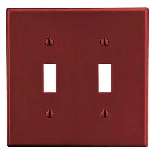 Image of PJ2R Wallplate, Mid-Size 2-G, 2) Toggle, Red