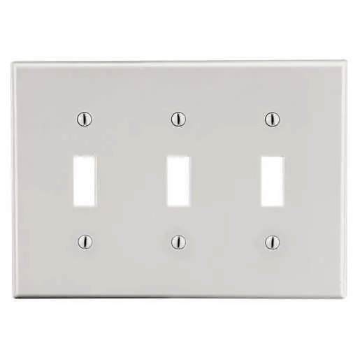 Image of P3LA Wallplate, 3-Gang, 3) Toggle Gang, Light Almond