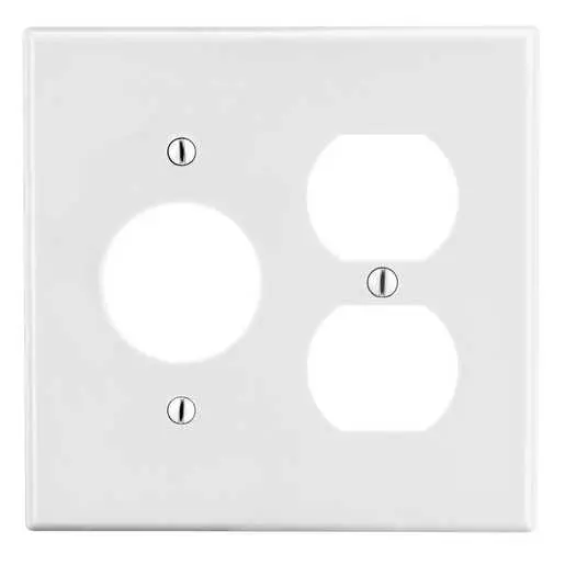 Image of P78W Wallplate, 2-Gang, 1) Duplex 1) 1.40" Opening, White